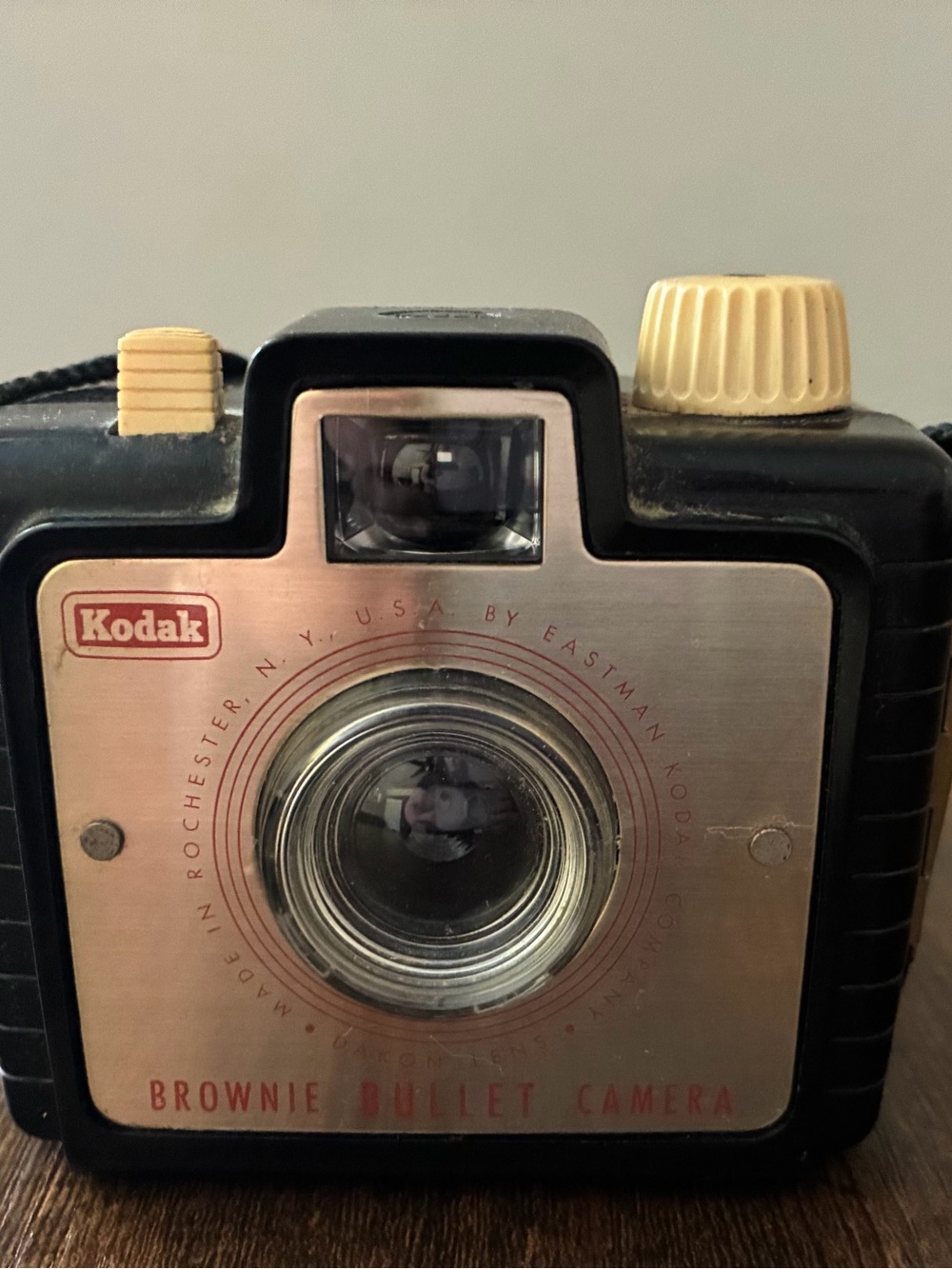 Kodak Vintage Brownie Bullet Camera in Black and Cream Accents